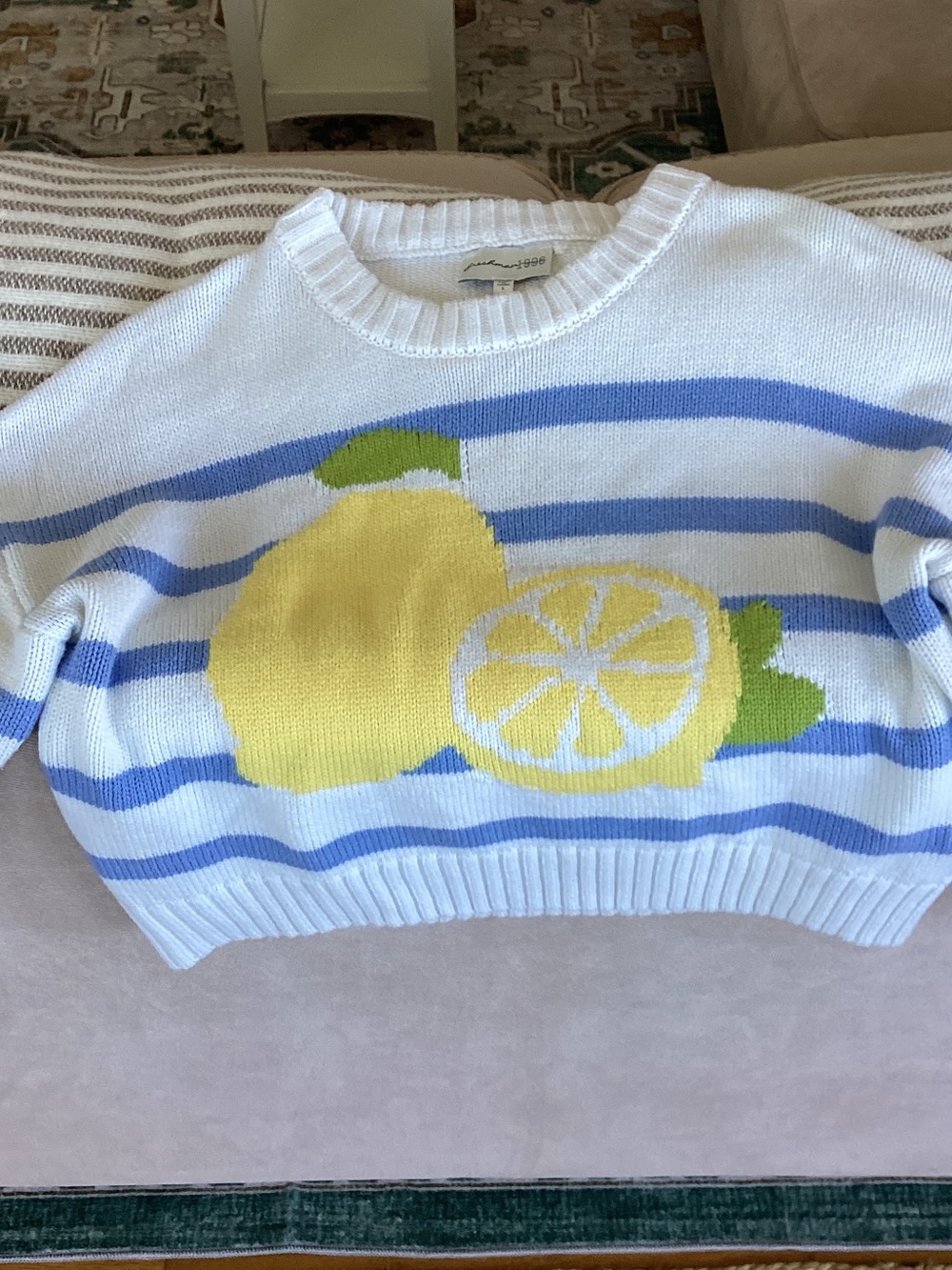 Freshman White Ribbed Knit Sweater - Cozy Crew